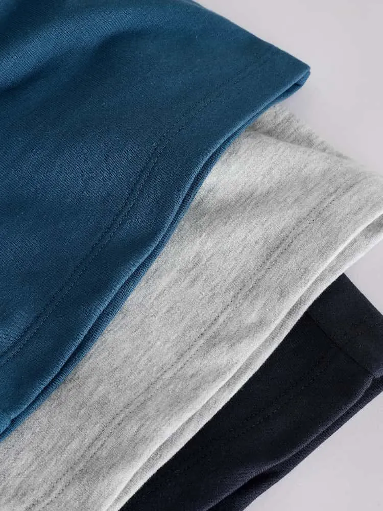 Tmavomodrá, modrá a šedá - Sada 3 základních kraťasů (3-16let)