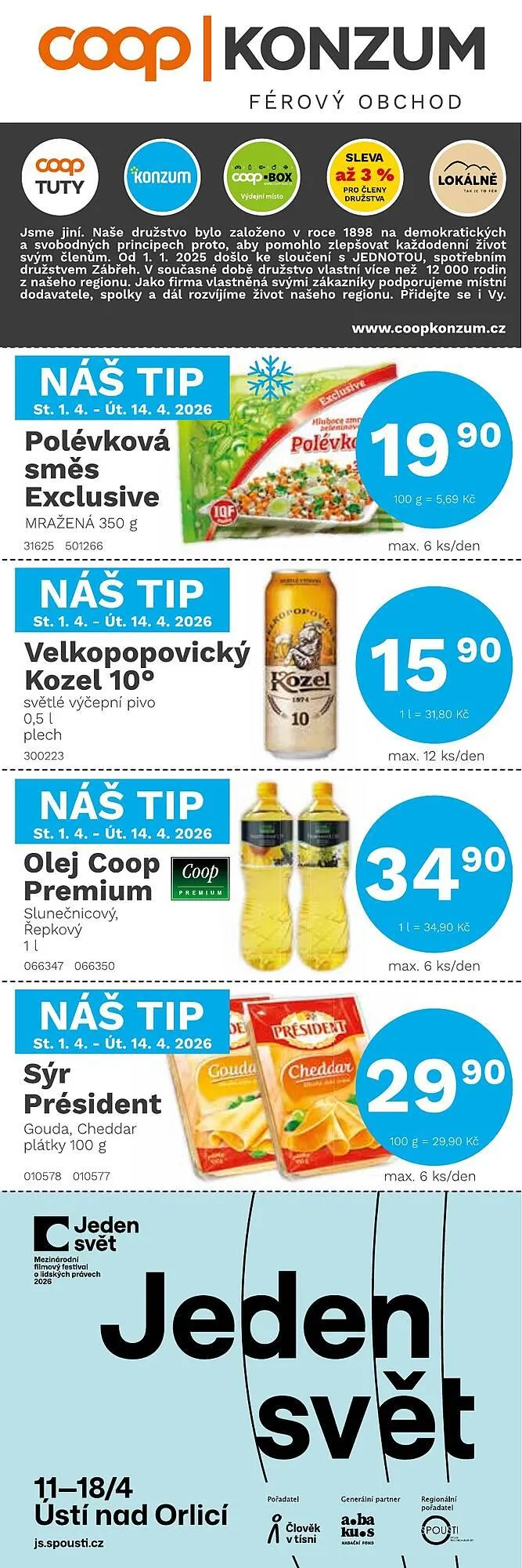 Konzum leták - 1. dubna 14. dubna 2026 - Page 1