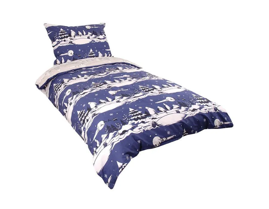 Povlečení bavlna Zimní krajina 140x200 cm a 70x90 cm
