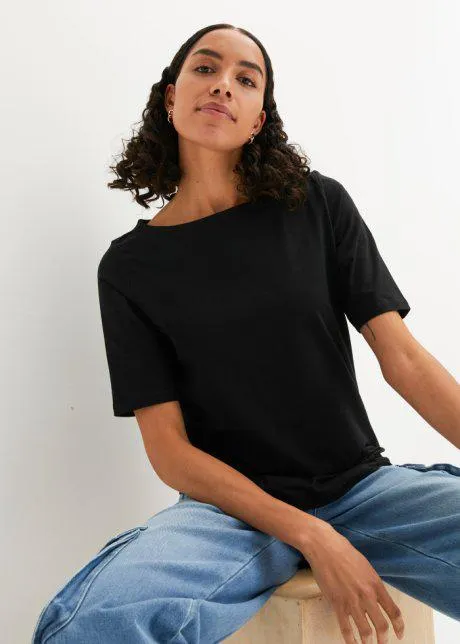 Tričko s lodičkovým výstřihem, polorukáv