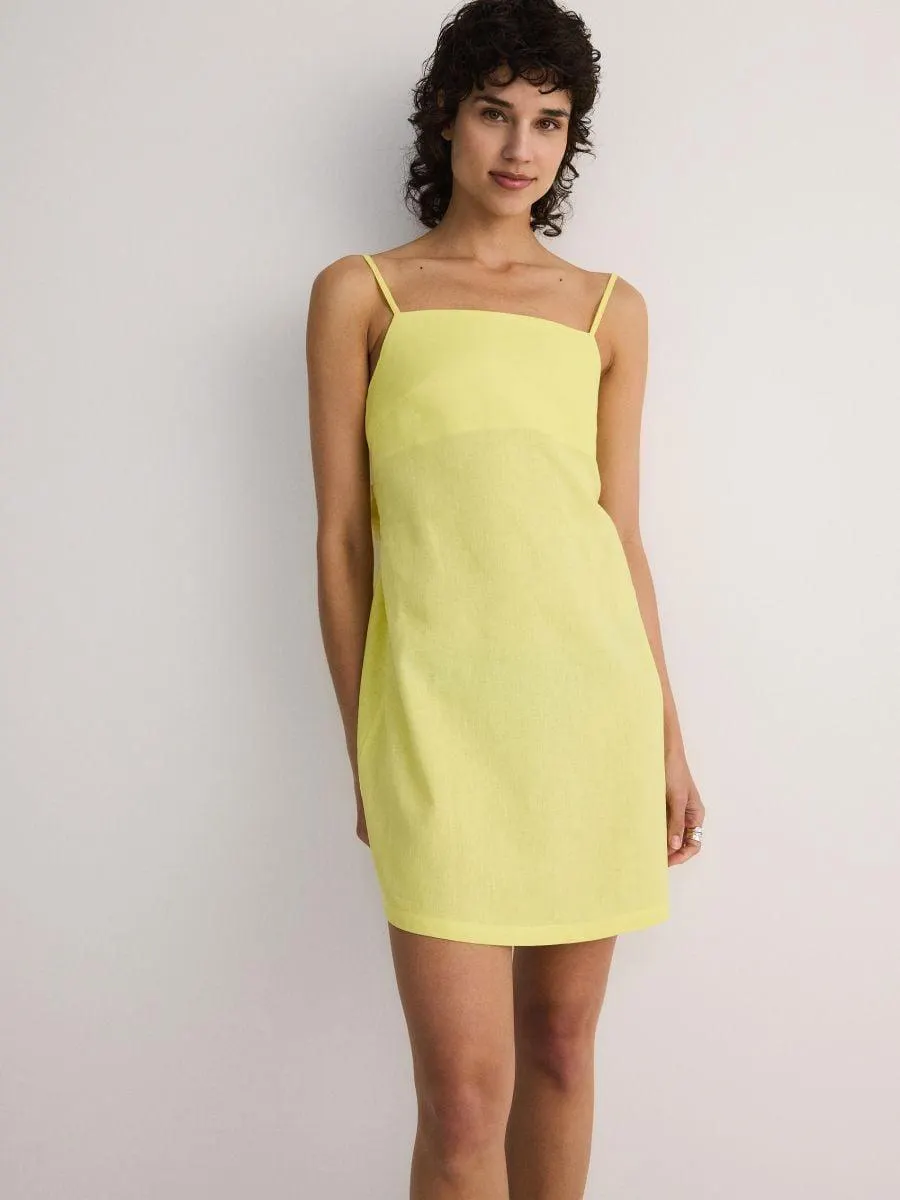 Mini šaty z lněné směsi