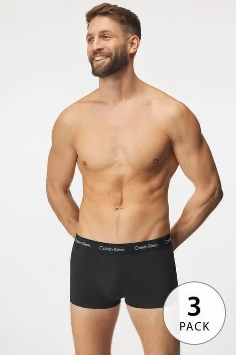3PACK Boxerky Calvin Klein Cotton Stretch II - černobílá