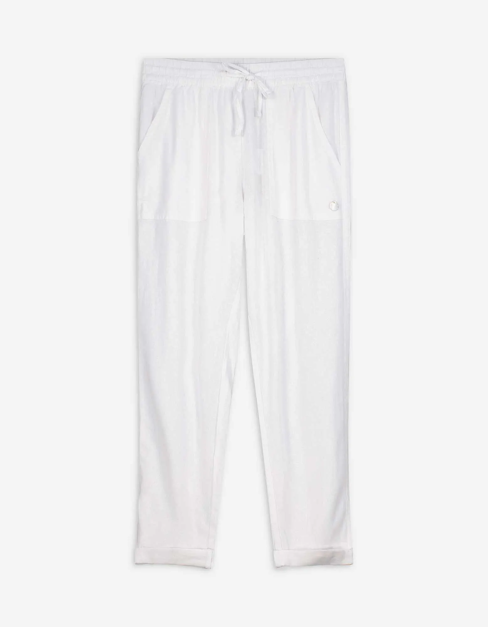 Kalhoty - Směs se lnem - bílá