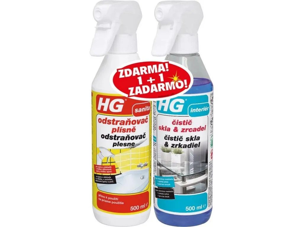 HG duopack odstraňovač plísně 500ml + čistič skel 500ml