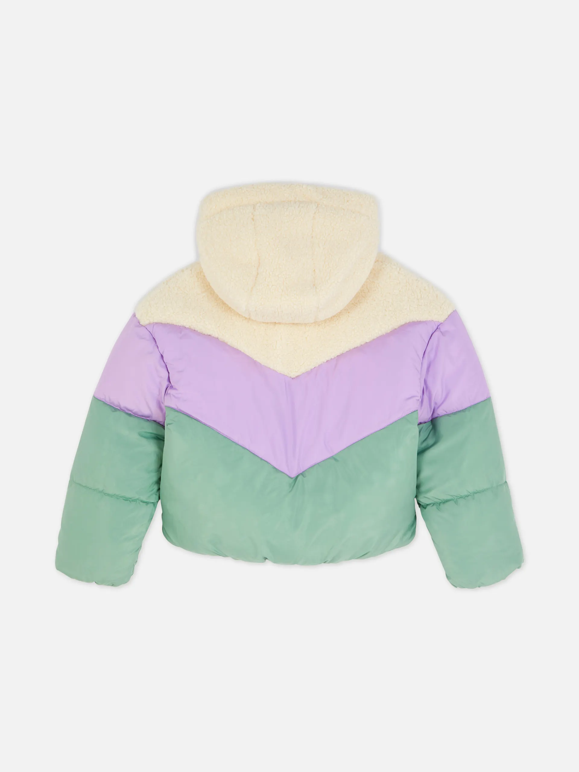 Prošívaná bunda s barevnými bloky