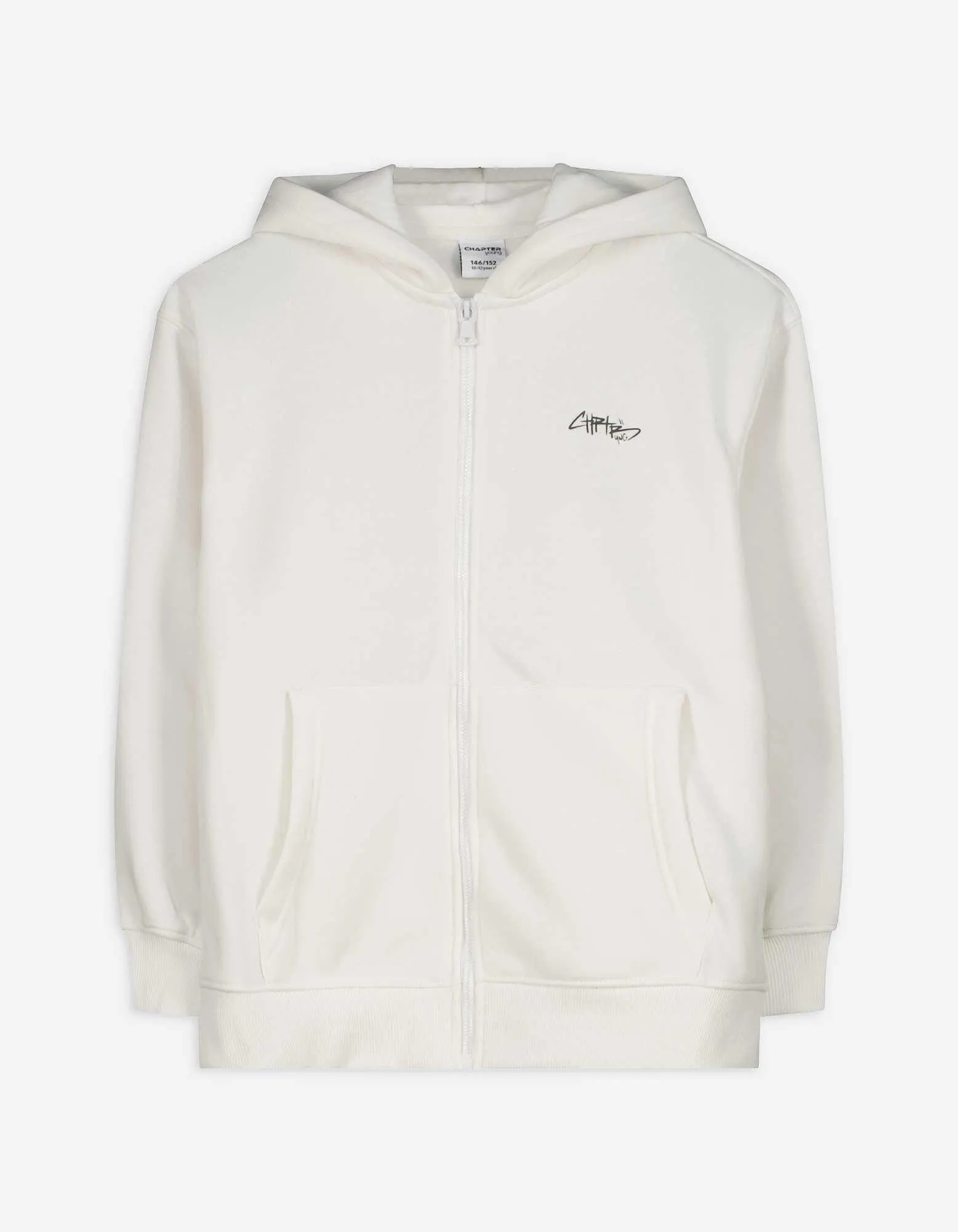 Propínací mikina - Nadměrný střih Oversized Fit - bílá