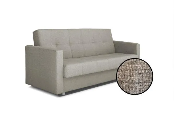 Pohovka rozkládací s úložným prostorem béžová s boky GRANDE