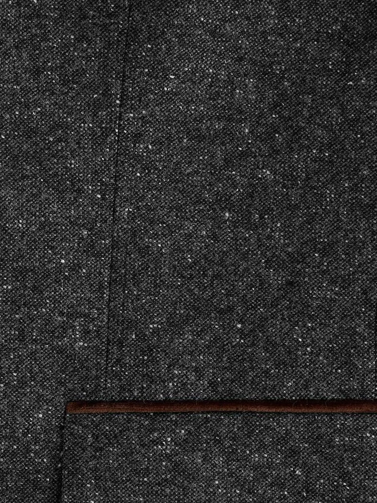 Tmavošedá - Oblekové sako Běžný střih s vlněným Blend lemováním