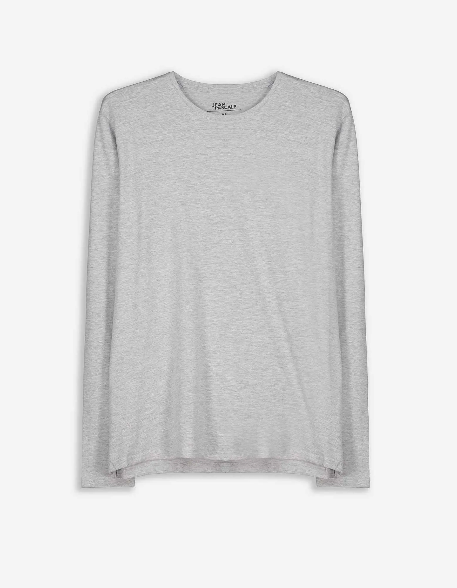 Tričko s dlouhým rukávem - Kulatý výstřih - seda