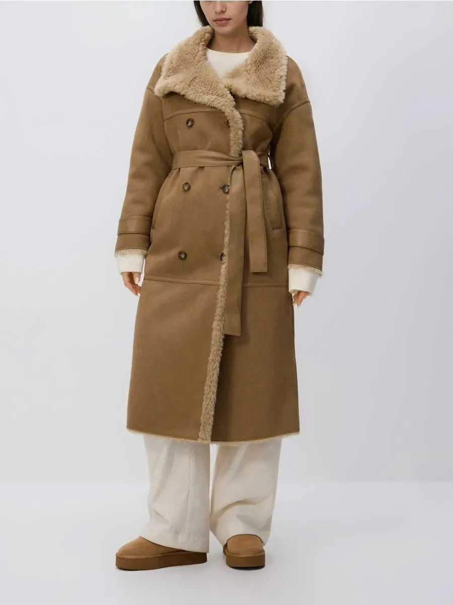 Dvouřadý kabát s kožíškem