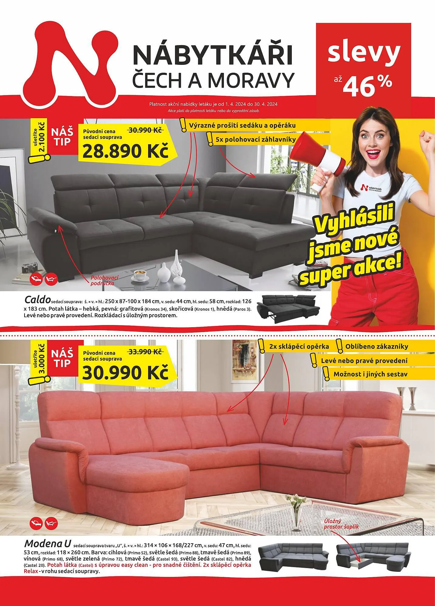 Nábytkáři Čech a Moravy leták - 1. dubna 30. dubna 2024