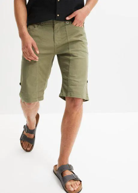 Strečové bermudy s vyhrnovací funkcí, Regular Fit