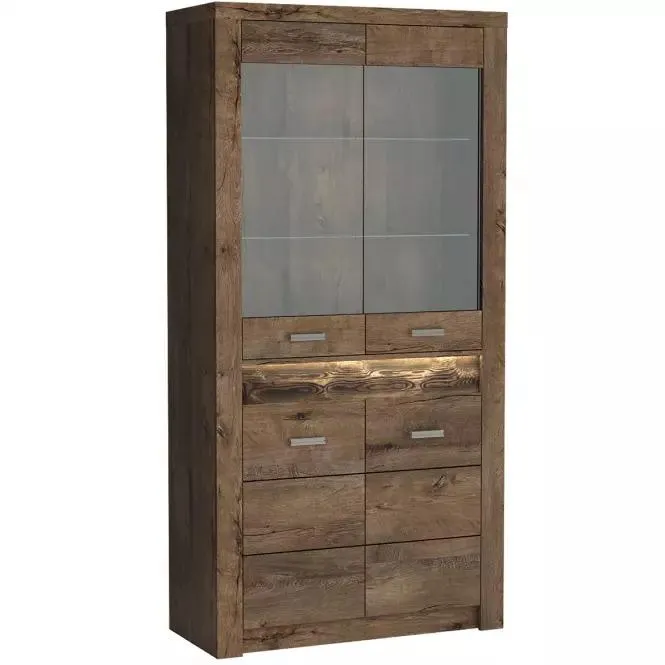 Vitrína Indianapolis 96 cm, jasan tmavý