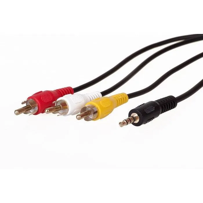 AV kabel AQ OK015Z 3,5mm jack/3x RCA, 1,5m