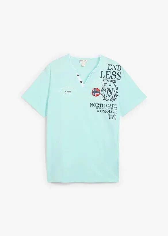 Henley tričko s krátkým rukávem, z čisté organické bavlny