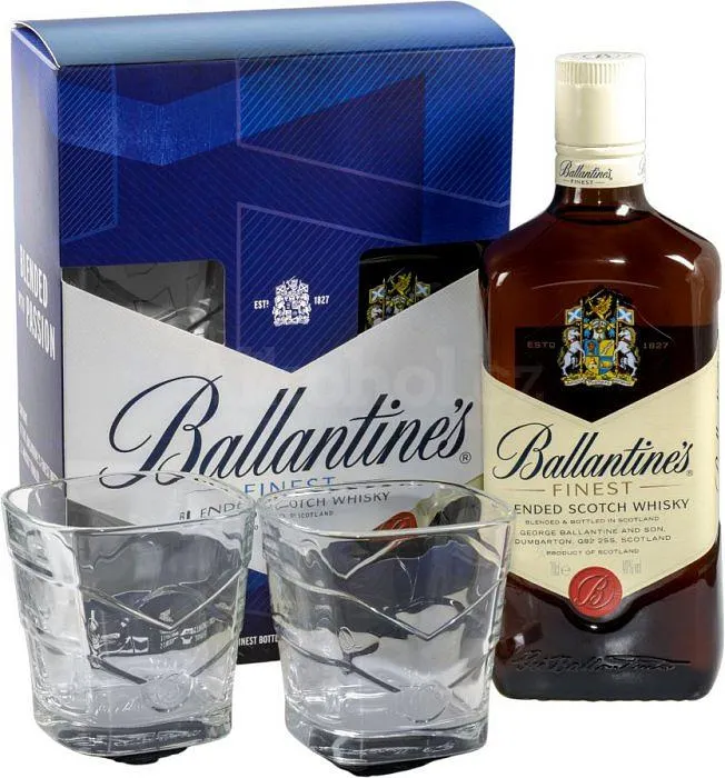 Ballantines 0,7l + 2 sklo