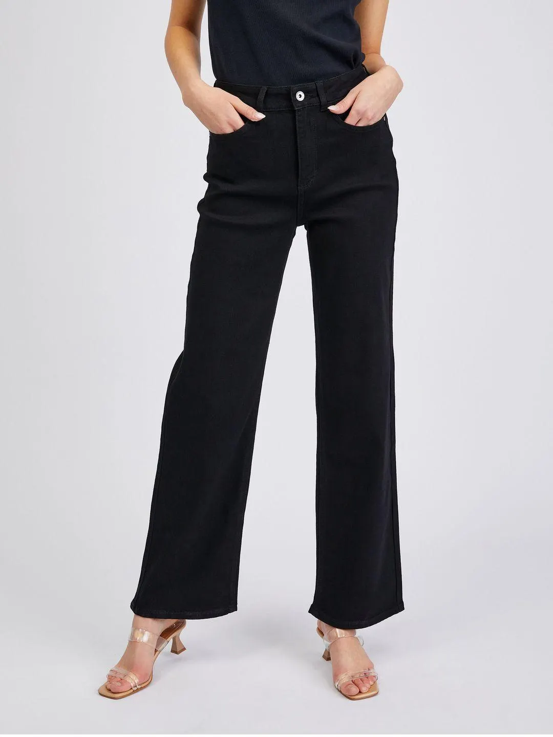 Černé dámské wide leg džíny ORSAY