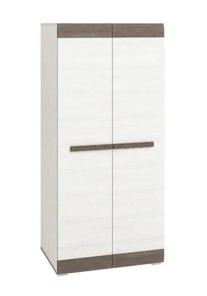 Skříň šatní dvoudvéřová borovice sněhová/new grey BLANCO 01