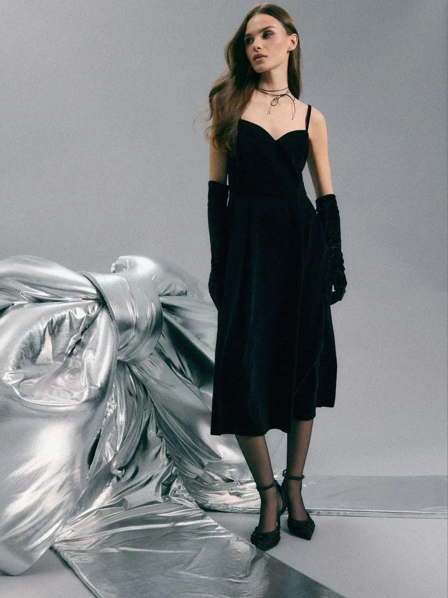 Velurové midi šaty