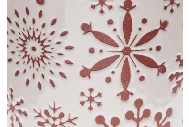 Vánoční hrnek Sněhové vločky 320 ml, červeno-bílý