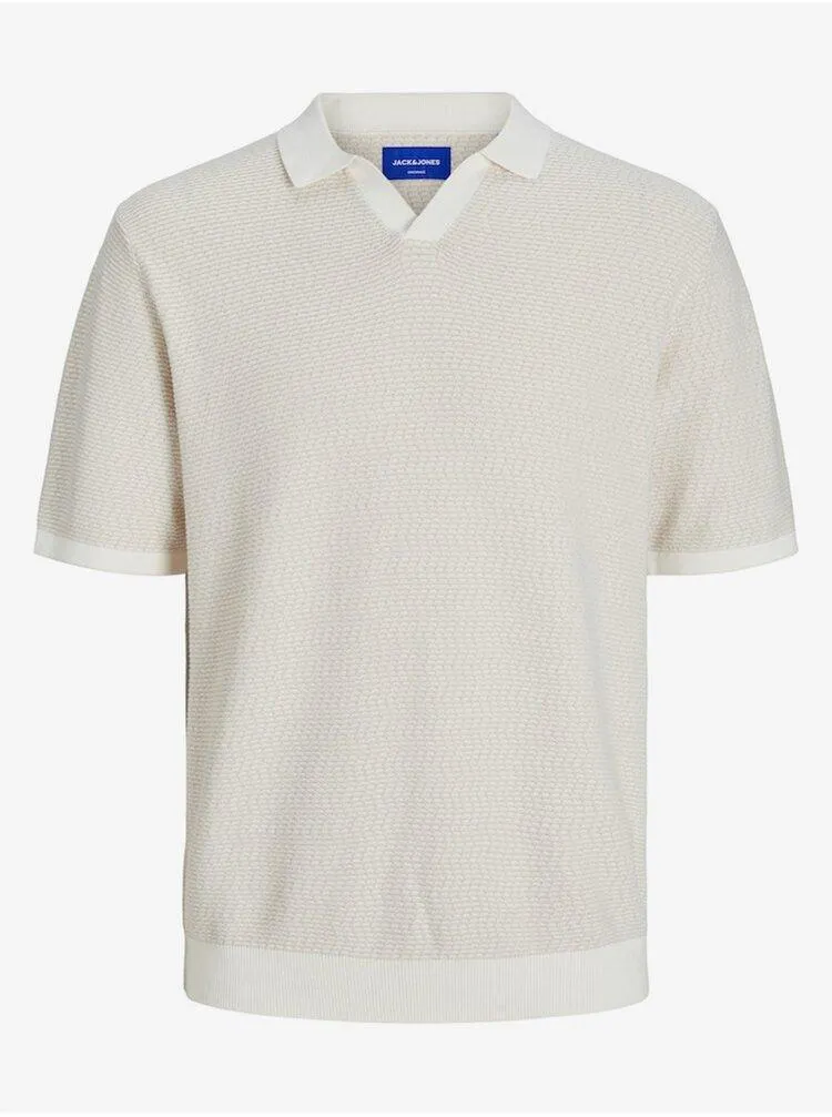 Béžové pánské polo tričko Jack & Jones Mykonos