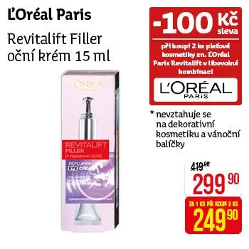 L'Oréal Paris Revitalift Filler Renew oční krém 15ml