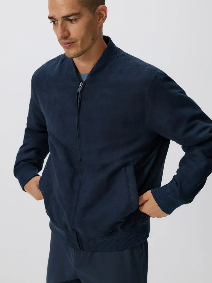 Bunda bomber z imitace semiše