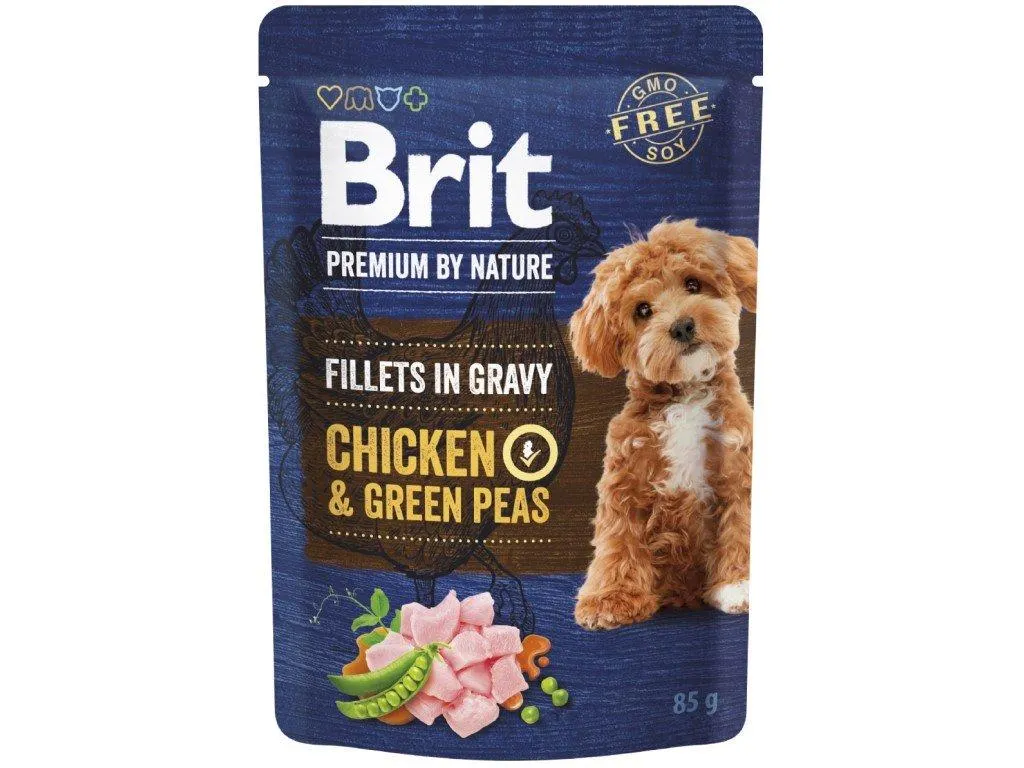 Brit Premium by Nature Fillets in Gravy Chicken&Green Peas kapsička pro psy 85g