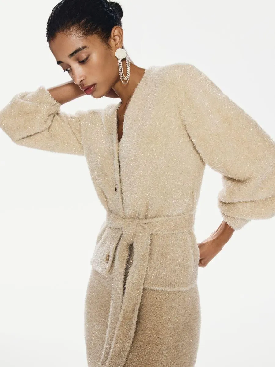 Kardigan s metalizovanou nití