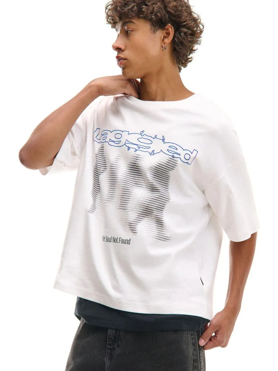 Bílá tričko s potiskem