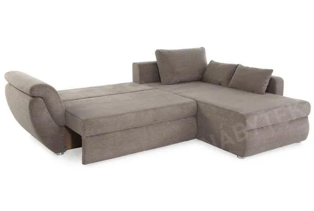Rohová sedací souprava Torgau, šedo-hnědá taupe strukturovaná látka