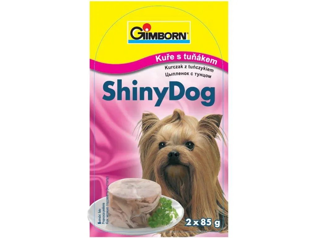 ShinyDog konzerva kuřecí + tuňák 2 x 85 g