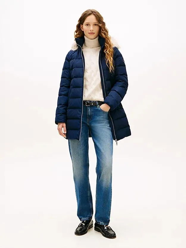 Faux Fur Hood Down Puffer Coat