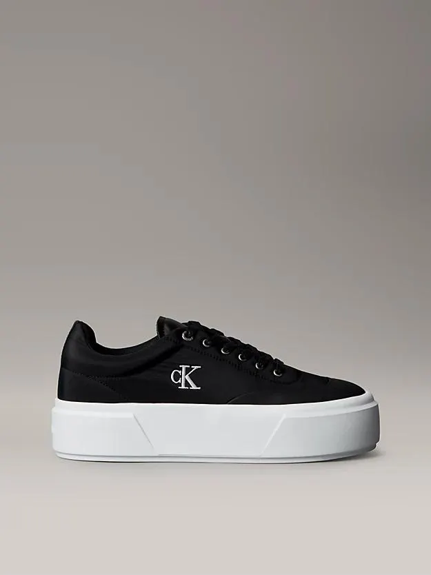 Leather Signature Logo Platform Trainers
