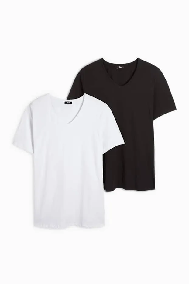 Multipack 2 ks - tričko s výstřihem ve tvaru V - Stretch - LYCRA®