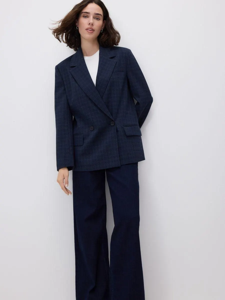 Dvouřadé kostkované sako