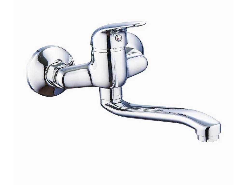 PLUTO, dřezová stěnová baterie, rozteč 100 mm, tvarované ramínko