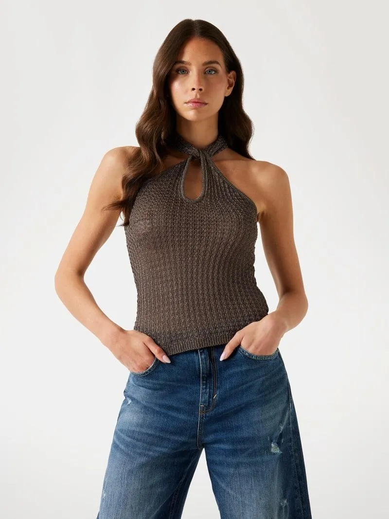 Top sin mangas de lúrex