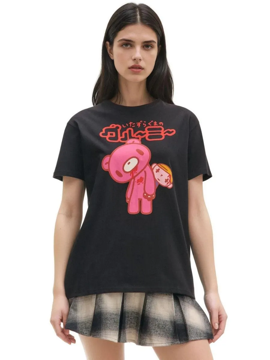 Černé tričko s potiskem Gloomy Bear