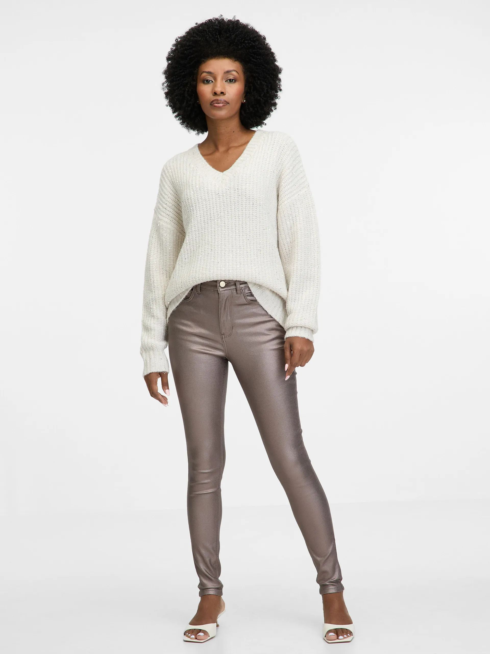 Béžové dámské skinny fit džíny ORSAY