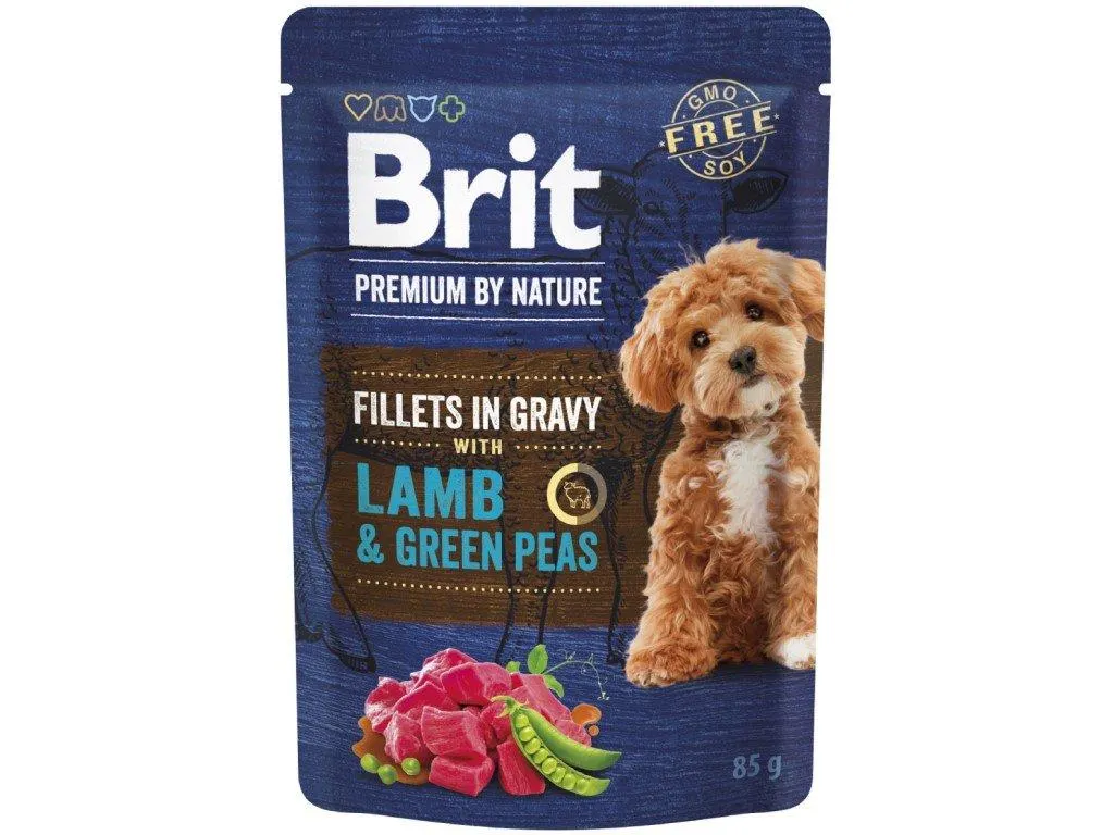 Kap.Brit Premium by Nature Dog Fillets in Gravy with Lamb&Green Peas 85g