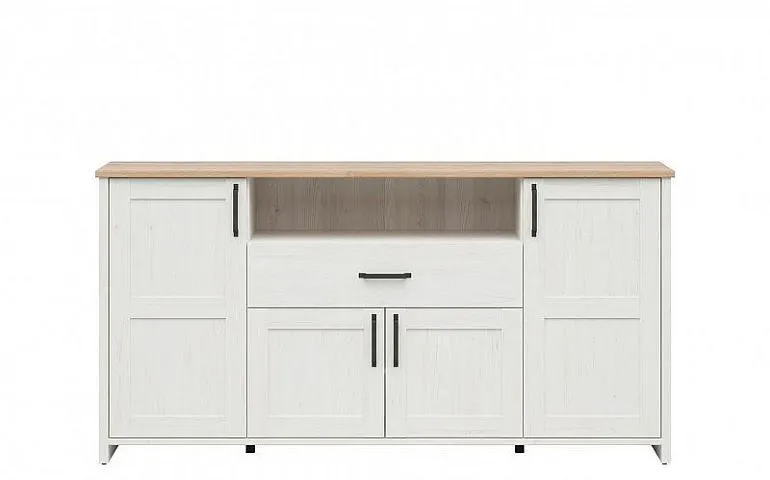 Loksa komoda KOM4D1S, borovice bílá anderson