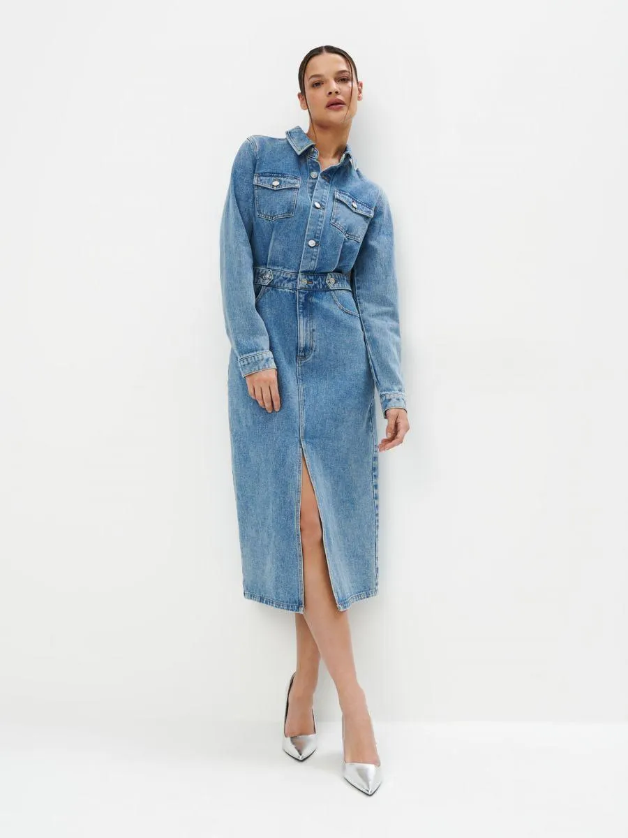 Džínové midi šaty