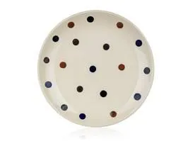 BANQUET Talíř dezertní keramický DOTS 18,6 cm, hnědé puntíky