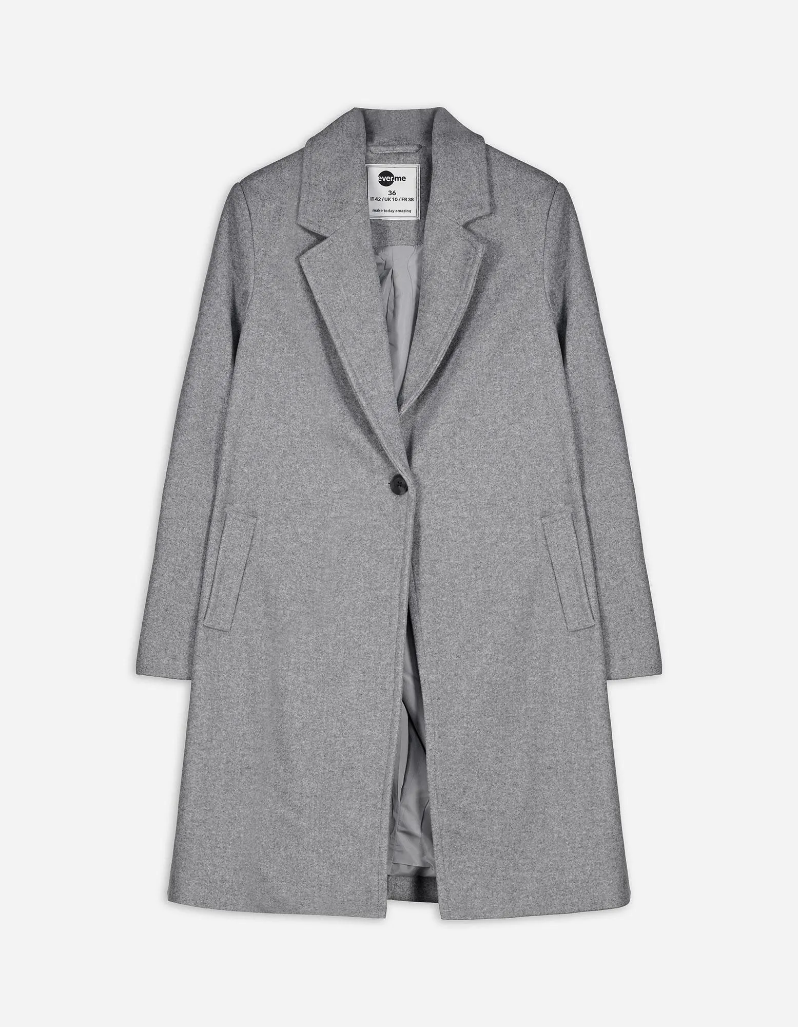 Kabát - Vlněný vzhled - seda