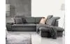 Rohová sedačka Aldon, dýmově šedá strukturovaná látka, pravý roh