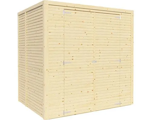 Dřevěný zahradní domek Bertilo Cubico 2 Fineline 207 x 157 cm přírodní