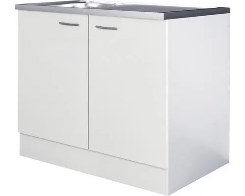 Kuchyňská skříňka s dřezem Flex Well Wito 100 cm bílý dřez nerez