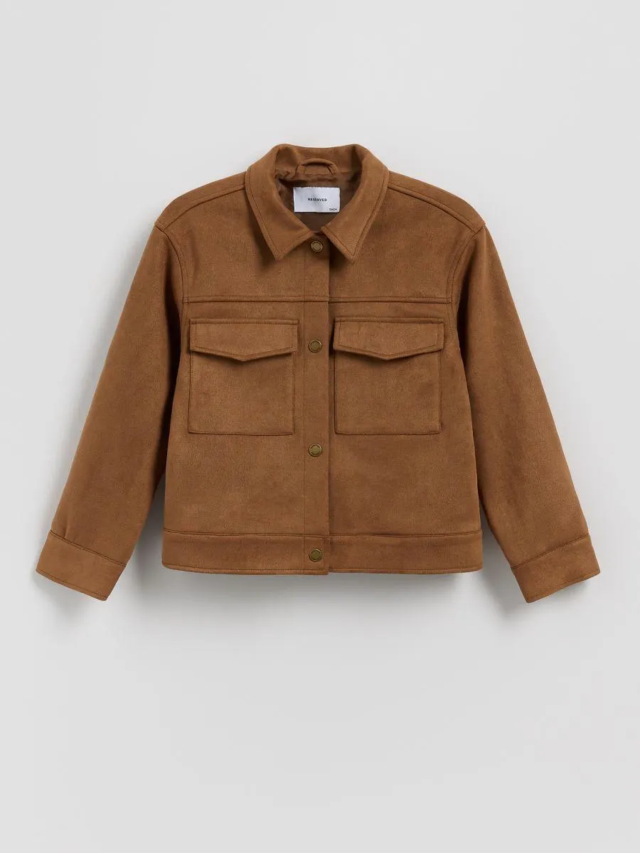 Zkrácená bunda z umělého semiše