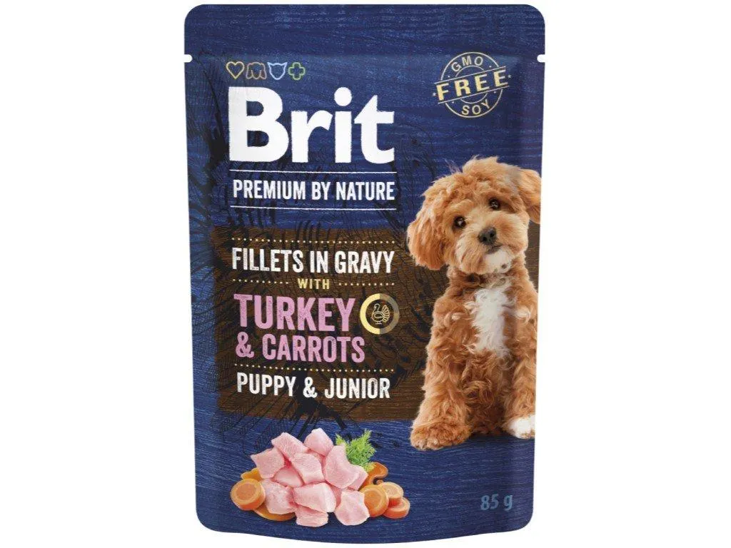 Kap.Brit Premium by Nature Dog Puppy&Junior Fillets in Gravy with Turkey&Carrots 85g